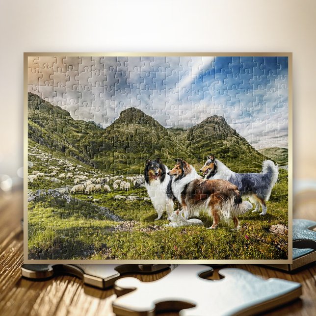 Puzzle Sheepherd Rough Collies en Écosse Highlands - (Créateur téléchargé)