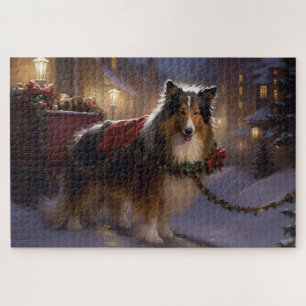 Puzzle Sheltie Saison des Fêtes de Noël
