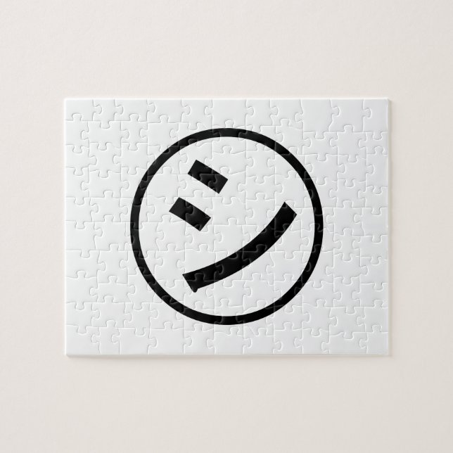 Puzzle ㋛ Shi Kana Katakana Smiling Emoji / Emoticon (Horizontal)