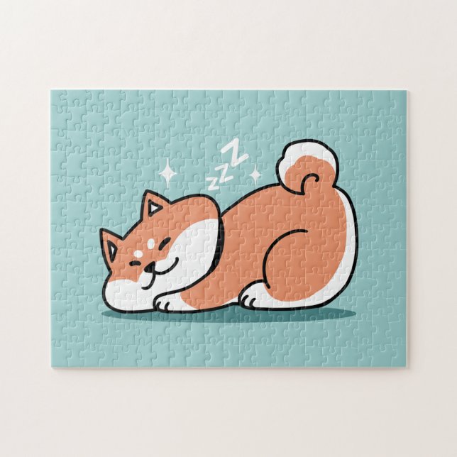 Puzzle Shiba Inu Art : Juste un Shiba Lying Low (Horizontal)