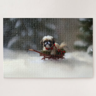 Puzzle Shih Tzu hiver neige de Noël