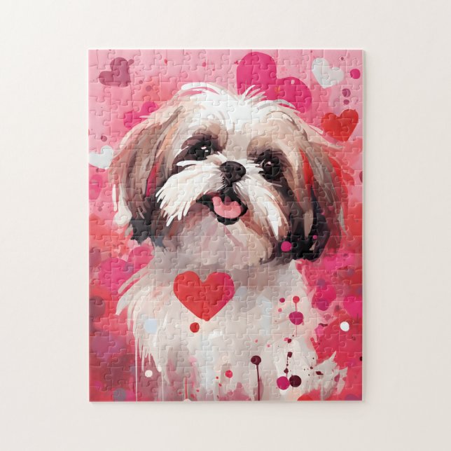 Puzzle Shih Tzu Valentines (Vertical)