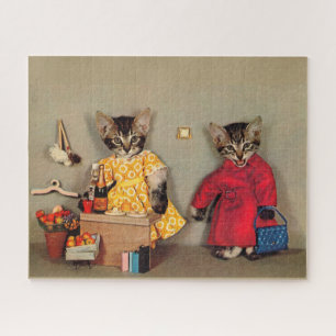 Puzzle shopping tabby kitten et caisson tabby kitten