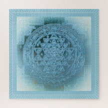 Shri Yantra Mandala : Aqua Vintage