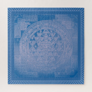Puzzle Shri Yantra Mandala : Bleu
