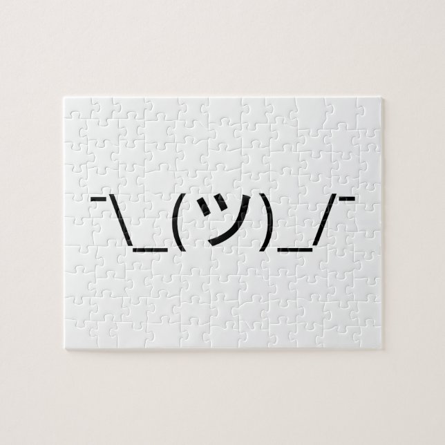 Puzzle Shrug Emoticon —\_(ツ)_/ Afficher le Kaomoji japona (Horizontal)