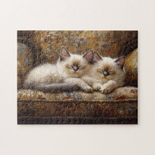 Puzzle Siamese Kittens Napping Canapé Vintage