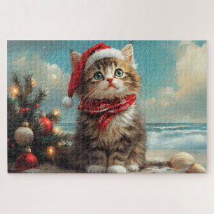 Puzzle Sibérie Chat Noël Plage Vintage