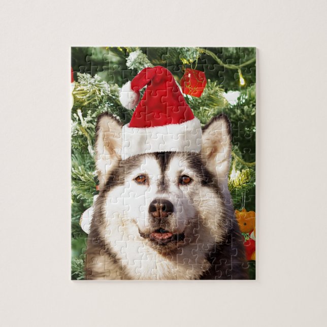 Puzzle Sibérie Husky Arbre de Noël Ornements Snowman (Vertical)