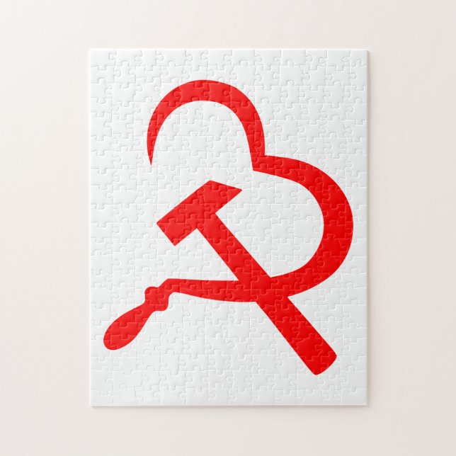 Puzzle Sickle And Hammer, Heart, Love, Communism (Vertical)