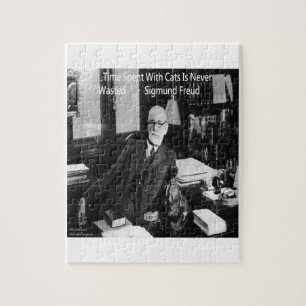 Puzzle Sigmund Freud Dans Son Bureau & Citation de Chat D