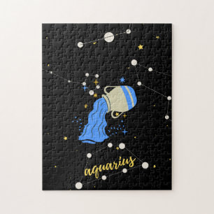 Puzzle Signe Zodiaque Aquarius dans l'espace