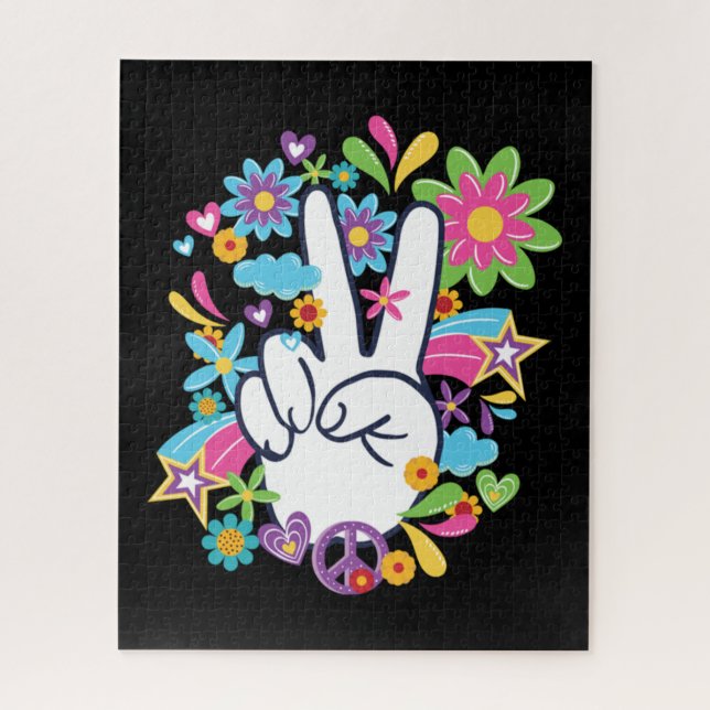 Puzzle Signes de paix hippie (Vertical)