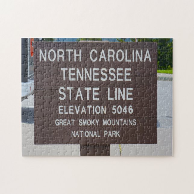 Puzzle Signpost State Line Tennessee. (Horizontal)