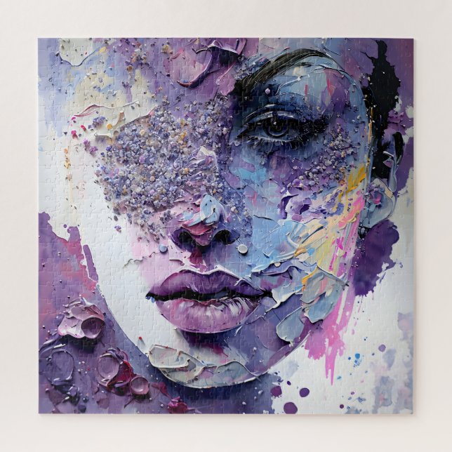 Puzzle "Silence cristalline" - Portrait pourpre (Vertical)