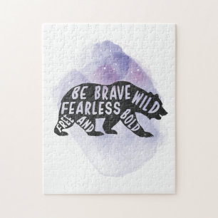 Puzzle Silhouette de l'Ours de la forêt de montagne