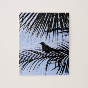Puzzle Silhouette de palmier oiseau