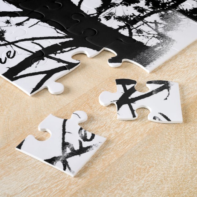 Puzzle Silhouette noire et de blanc plus jamais de Raven (Côté)