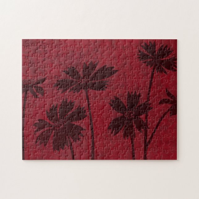 Puzzle Silhouettes en tête de fleurs sur Arrière - plan C (Horizontal)