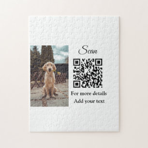 Puzzle Simple animal name details QR code add text photo