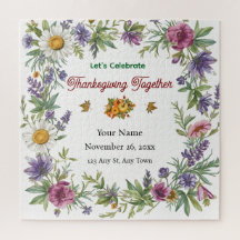 Simple Elegant Flower Framed Friendsgiving