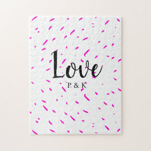 Puzzle Simple fond de nom d'amour abstrait rose minimalis
