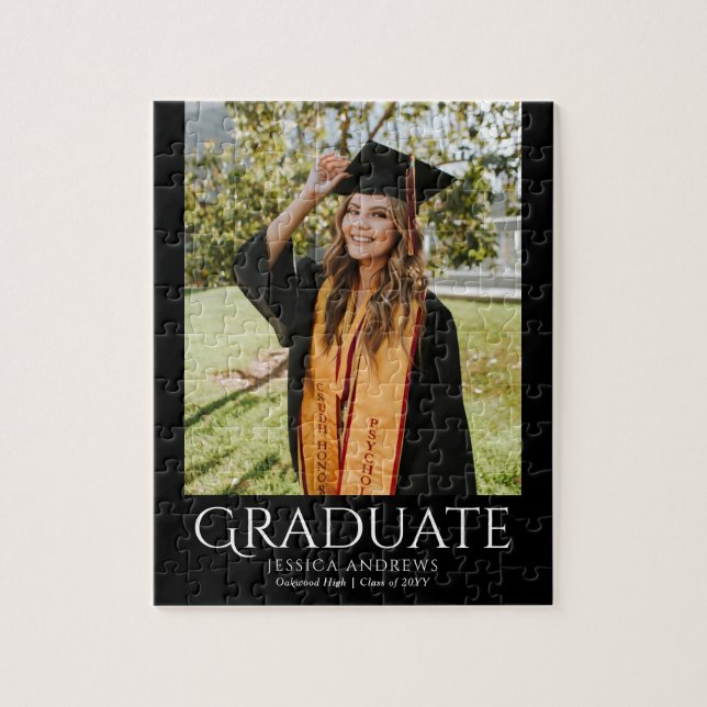 Puzzle Simple Graduation Design Moderne Photo Diplômée (Vertical)