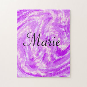 Puzzle simple minimal léger pastel rose ajoutez votre nom