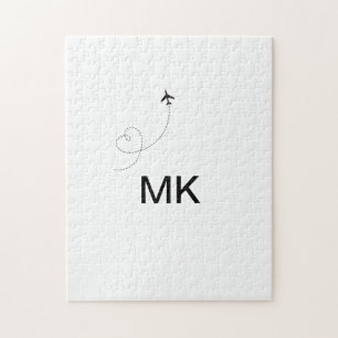 Puzzle Simple monogramme minimal ajouter le phot du plan
