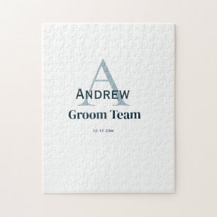 Puzzle simple monogramme personnalisé groomsmen