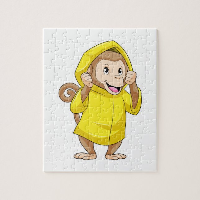 Puzzle Singe à la pluie avec Raincoat (Vertical)