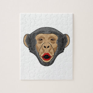 Puzzle Singe avec bouche baisée