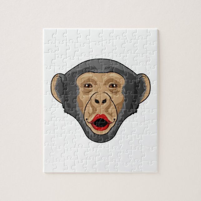 Puzzle Singe avec bouche baisée (Vertical)