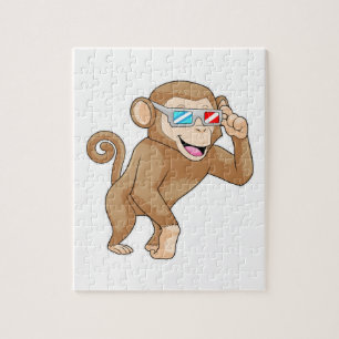 Puzzle Singe avec lunettes