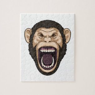 Puzzle Singe avec poils noirs