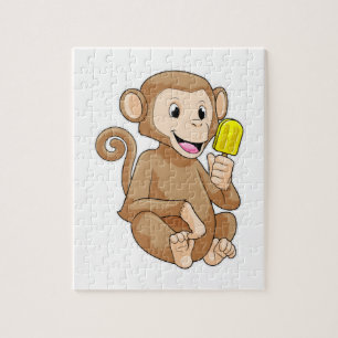 Puzzle Singe avec Popsicle