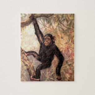 Puzzle Singe chimpanzé par CE Swan, Animaux sauvages Vint