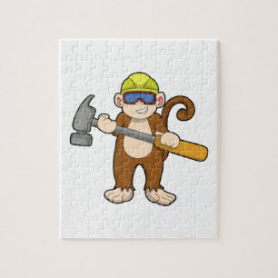 Puzzle Singe comme artisan avec marteau