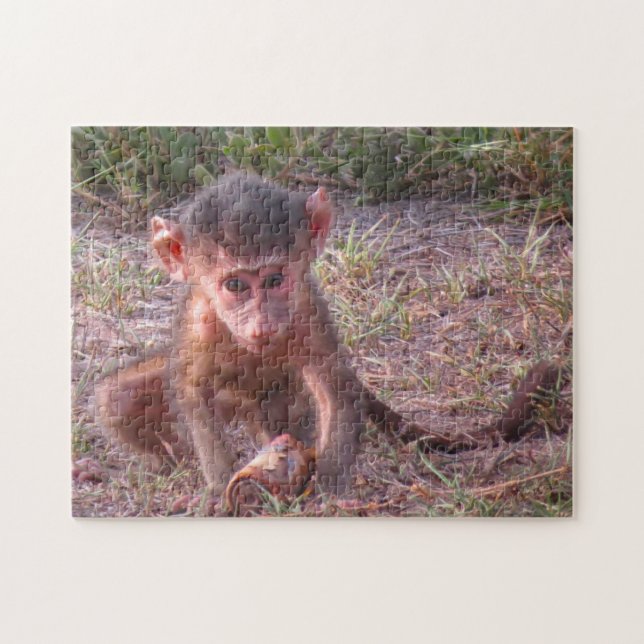 Puzzle Singe de bébé rose (Horizontal)