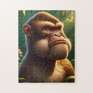 Puzzle Singe de la jungle contemplatif - Singe aux joues