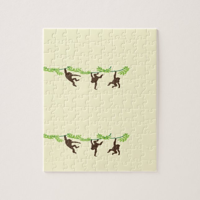 Puzzle Singes se balançant sur l'arbre (Vertical)