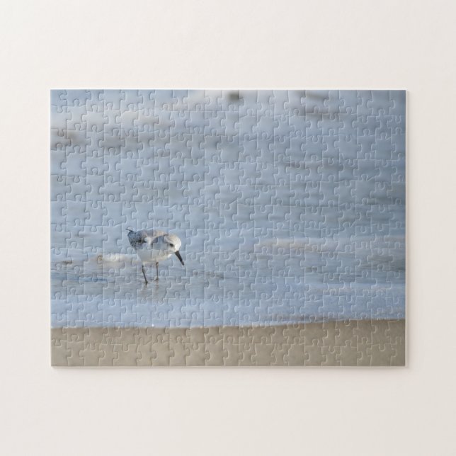 Puzzle Single Sandpiper walking on beach  (Horizontal)