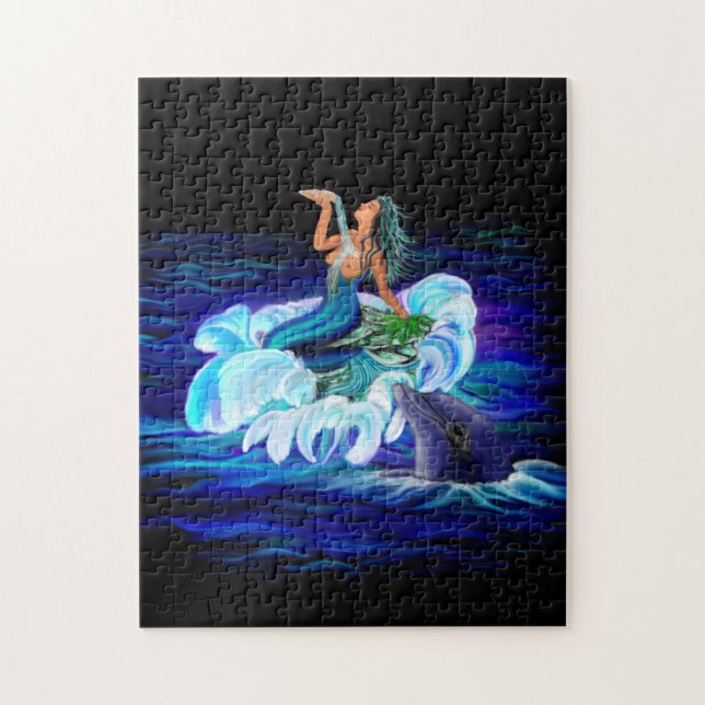 Puzzle Sirène avec dauphin (Vertical)