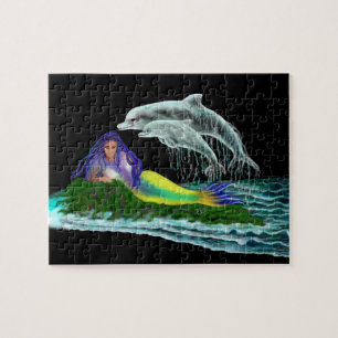 Puzzle Sirène avec dauphins