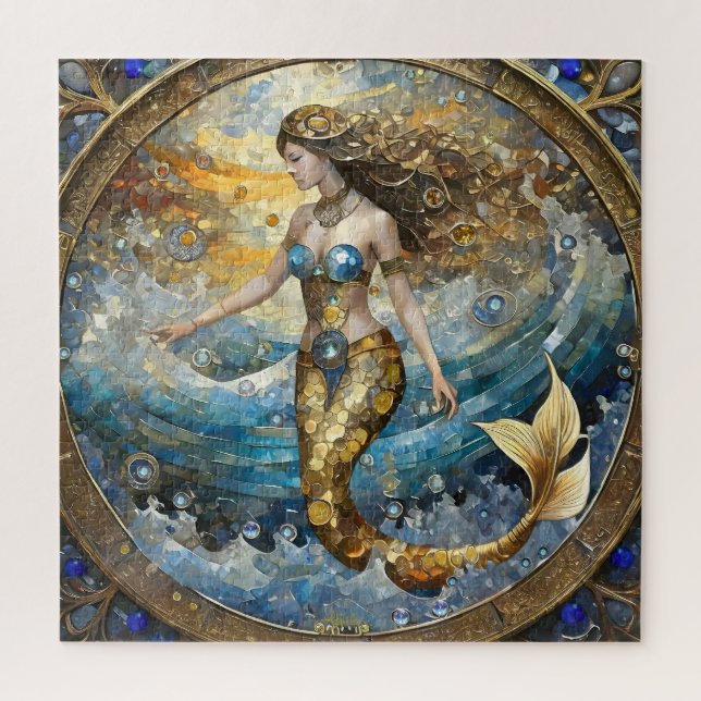 Puzzle Sirène dans les vagues de l'océan (Vertical)