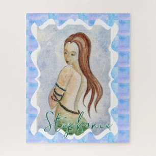 Puzzle Sirène Fantasy Boho Personnalisée Aquarelle