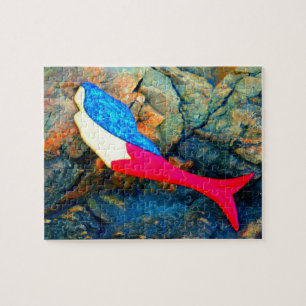 Puzzle sirène rouge et bleue