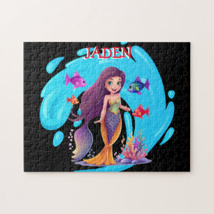 Puzzle Sirènes, Poisson éclaboussant dans l'eau personnal