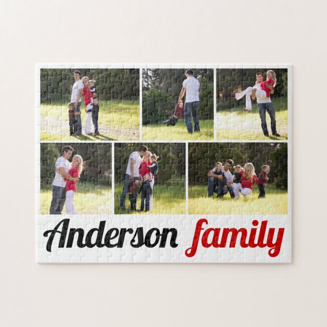 Puzzle Six photos de famille et le nom de famille photo c (Horizontal)