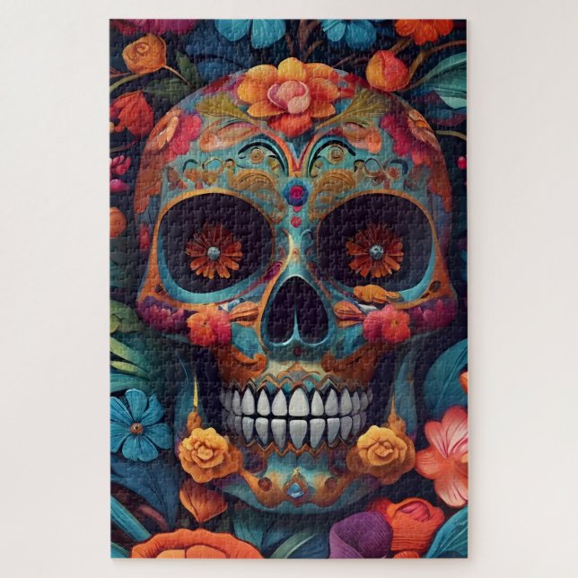 Puzzle Skeleton Art Muerto Fest Dio Los Muertos Récents (Vertical)